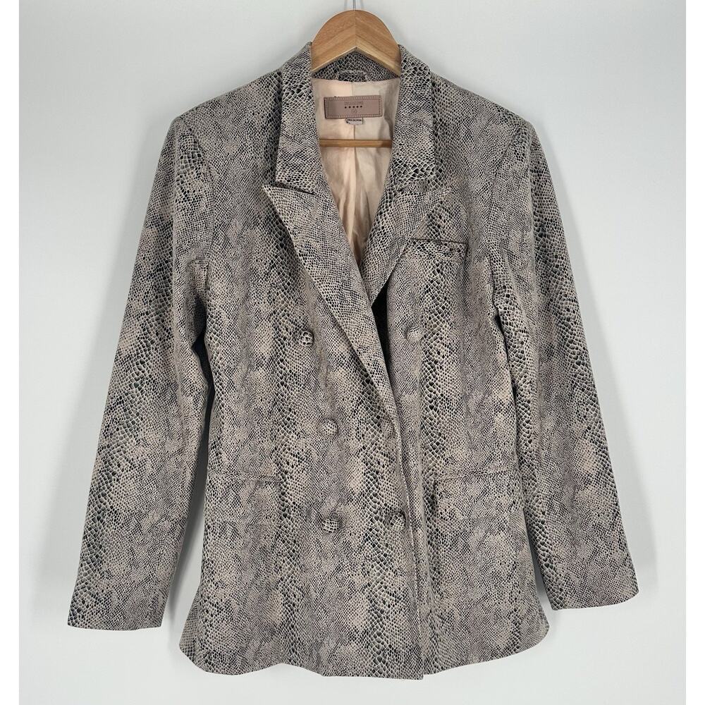Blank NYC Anniversary Pink Snake Skin Blazer SZ Med Double Breasted Animal NWOT